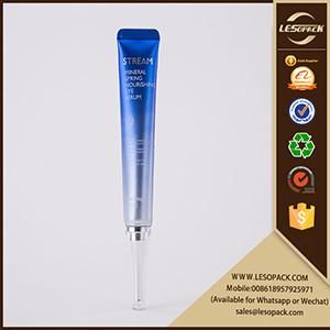 Metallic Aluminum Cobalt&#160; Blue 20ml Cosmetic Tiny Tube with Luxury Long Nozzle Acrylic Cap for Eye Wrinkles Reducing Cream