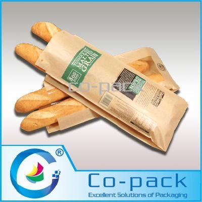 Side Gusset Paper Bread Bag with Transparent Window