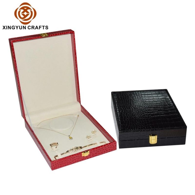 Customized High Quality Black Letaher Collection Jewelry Gift Box Ring Storage Box