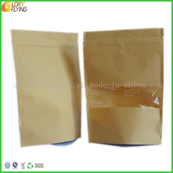 Manufacturer of Kraft Paper/Paper Plastic Bags/Dry Food Packaging with Transparent Windows and Zipper Plastic Bags