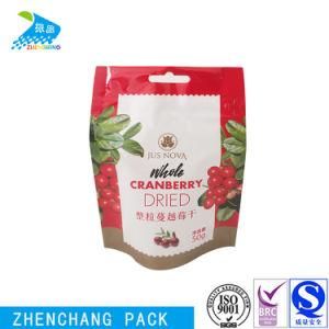 Dried Cranberry Food Printed Plastic Bag Customized Stand up Pouch with Zipper