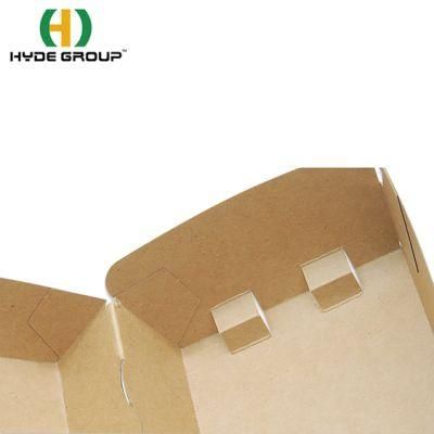 Customized Wholesale Disposable Take Away Folding Kraft Hamburger Box