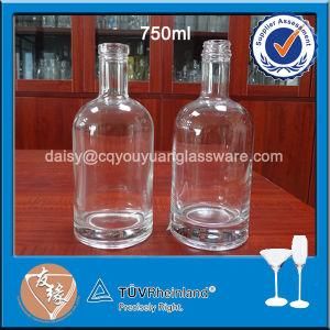 Top Quality Heavy Base Boston Round 750ml Vodka Bottle