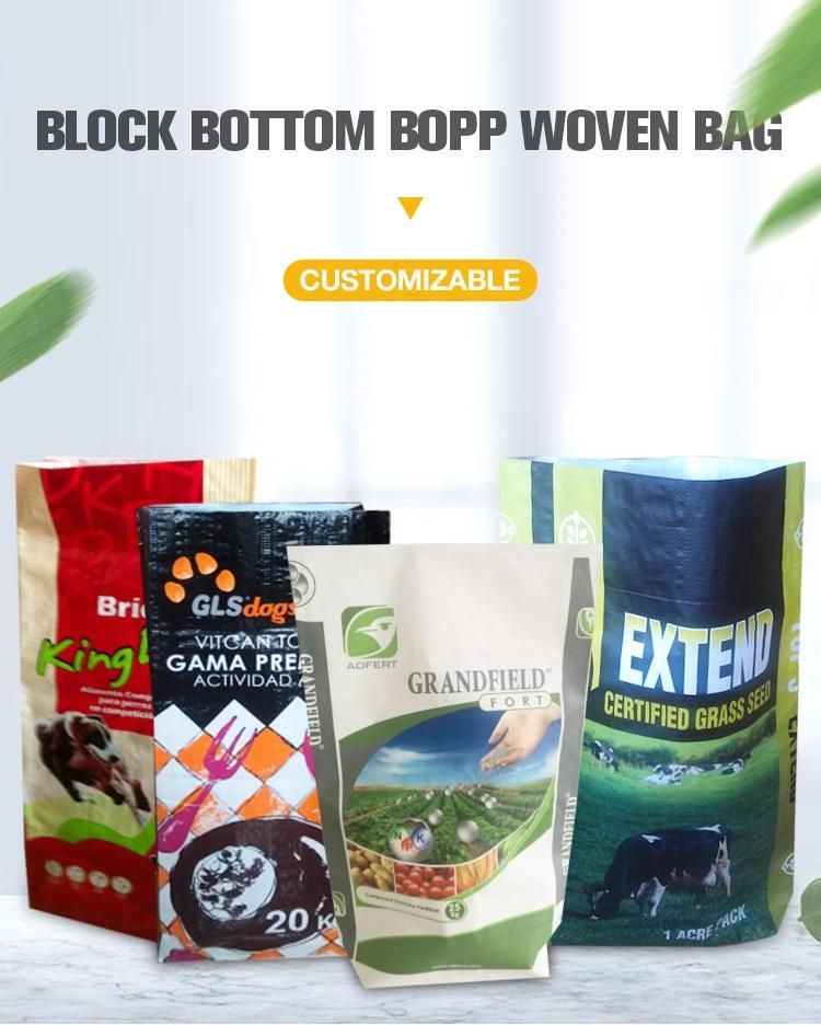 China Supplier Custom High Quality Printed BOPP Laminated Woven Polypropylene 50lb Feed Bags