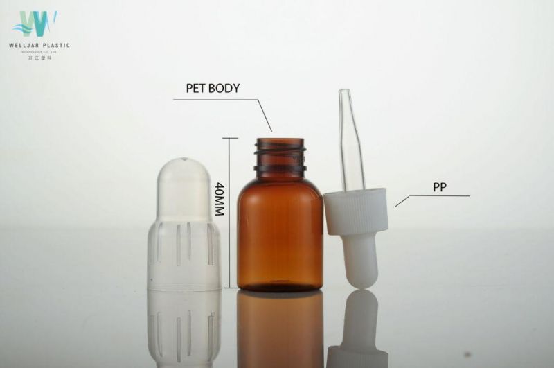 25ml Plastic Refillable Essential Oil Bottle with Dropper