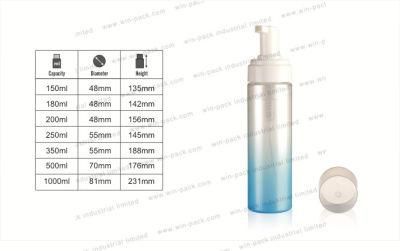 Winpack China Supply Washing 150ml Foam Bottle Plastic Cosmetic Packing Foam Bottle for Face or Hand Cleaer