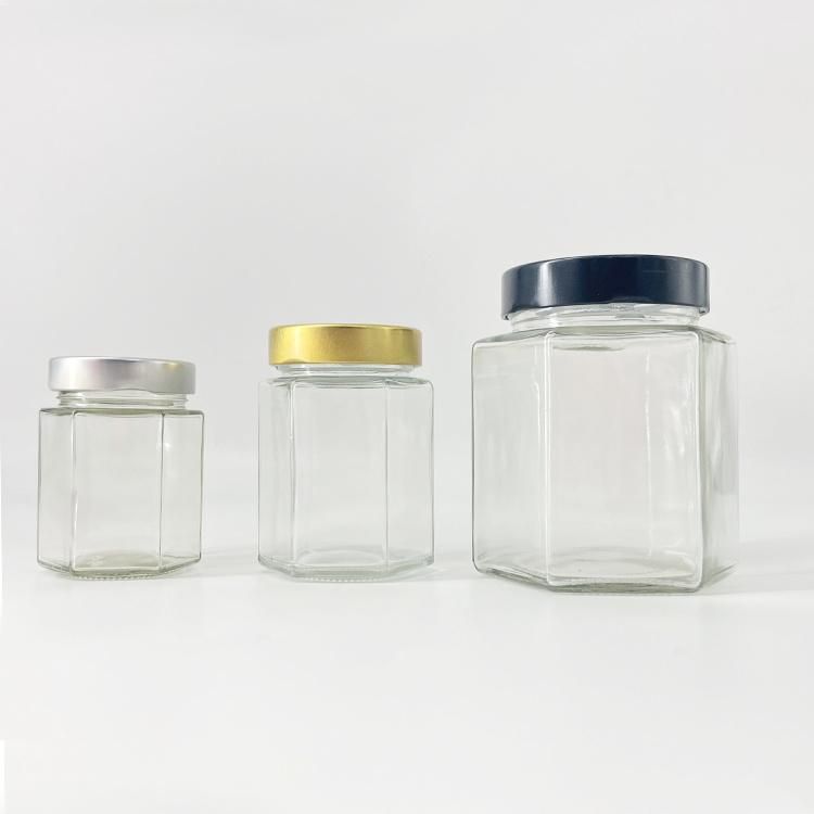 Deep Metal Lids 250ml Square Food Honey Pickles Kitchen Spices Jars Glass Jar