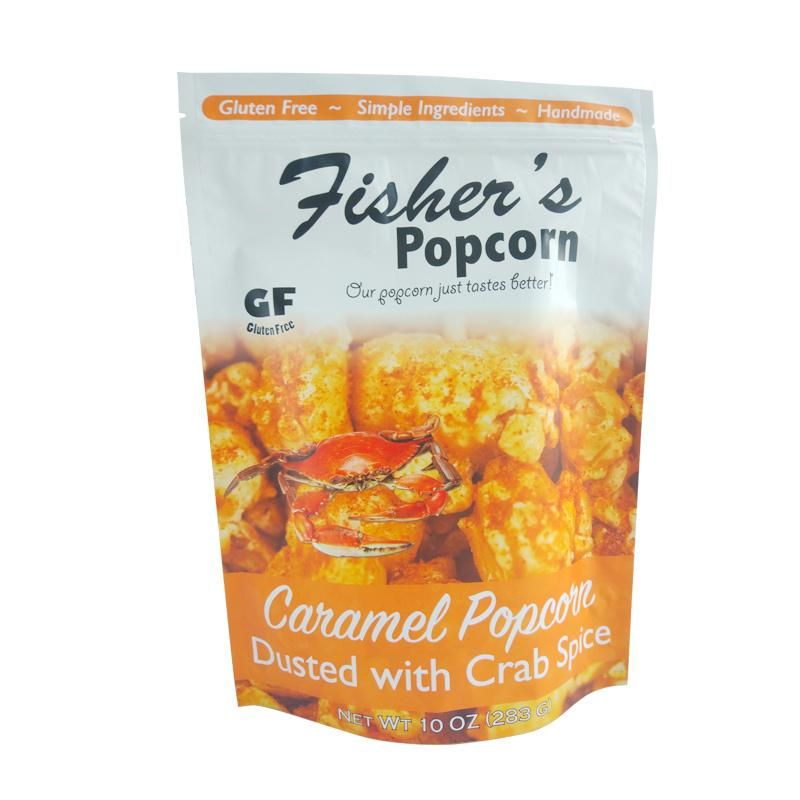 Custom Printed Popcorn Plastic Food Packaging Pouches Zip Lock Pouch