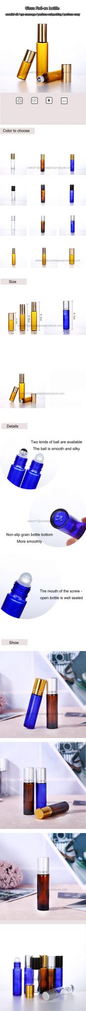 Essential 10ml Aromatherapy Glass Roll on Bottle