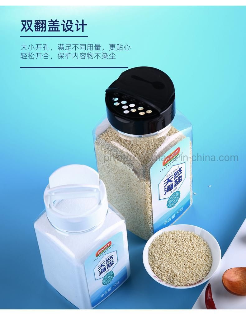 720ml Square Sea Salt Plastic Bottles with 65mm Double Flip Caps