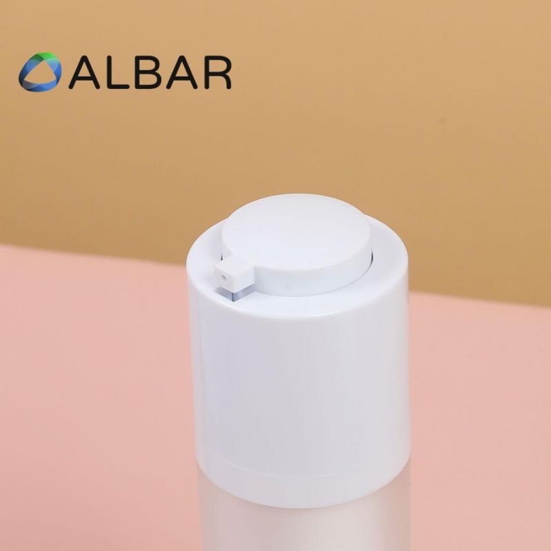 Round Double Layer White Frosted Matte Airless Plastic Bottles for Body and Skin Care