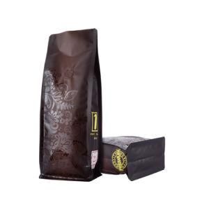 Custom Plastic Packaging Food Grade Zipper Food Pouch Block Bottom Valve Zip Lock Coffee Ziplock Plastic Aluminum Foil Coffee Tea Bag