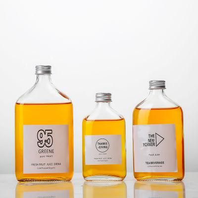 200ml 250 Ml Empty Flat Whiskey Cold Brew Coffee Glass Bottle with Aluminum Lid