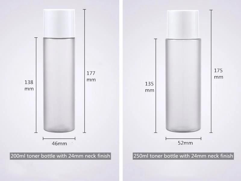 120ml/150ml/200ml/250ml Transparent Frosted Toner Bottle Lotion Bottle and 50g Plastic Cream Jar