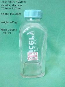 500 Ml Clear Square Juice Bottles with Screw Lids