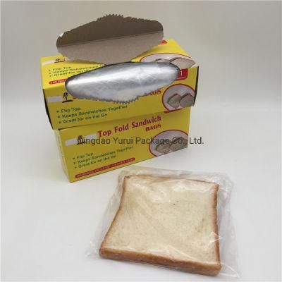 PE Food Storage Sandwich Size Leak Proof Freezer Food Packing Storage Poly Flip Top Sandwich Bag