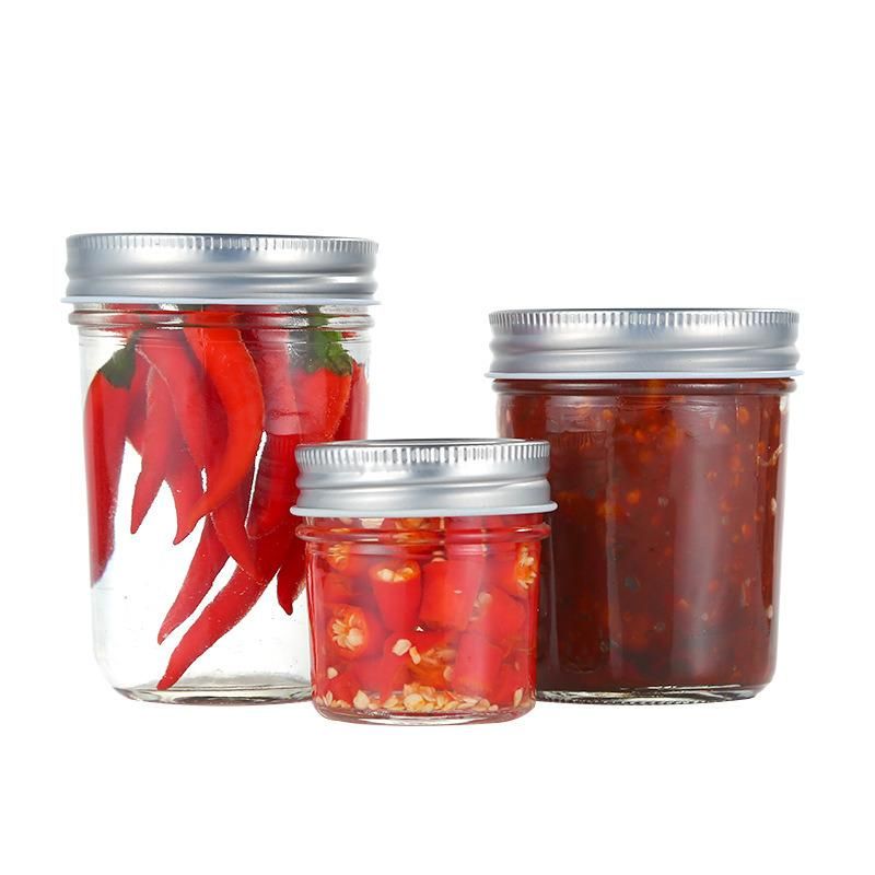 4oz Clear Glass Mason Jar with 70mm Width Mouth Lids for Jam Package Jar