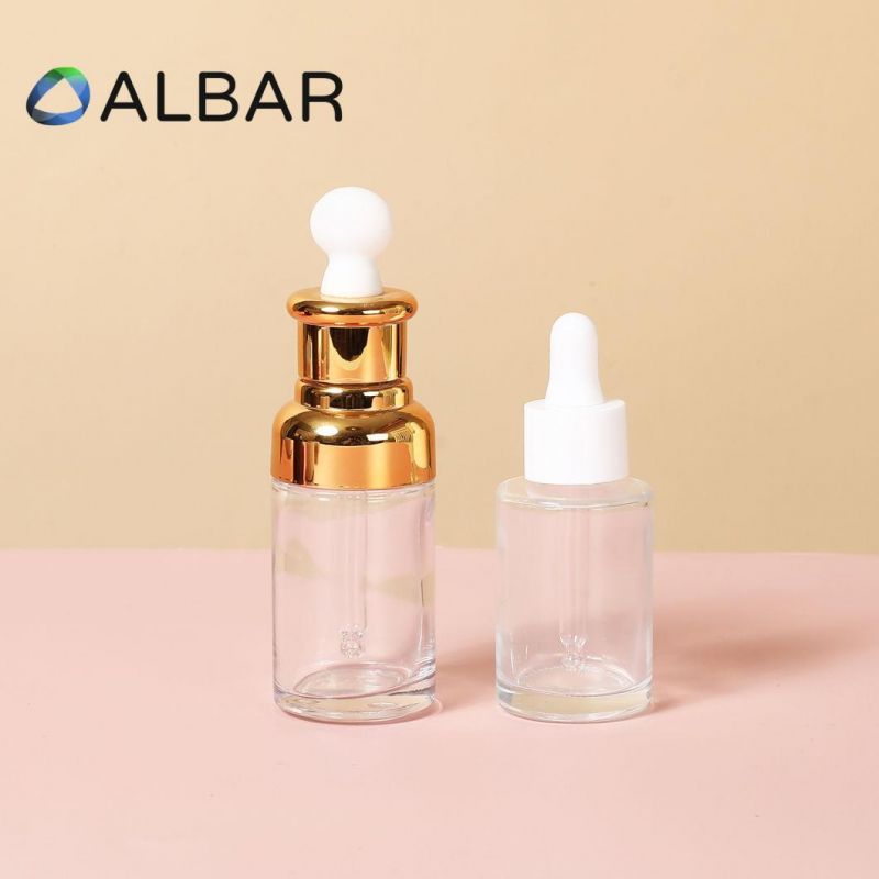 Flat and Oblique Shoulder Face Lotion Glass Bottle with Dropper Pump