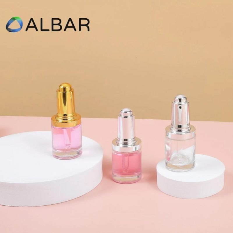 High Quality Thick Base Cosmetic Glass Bottles with Gold Silver Pumps for Perfume