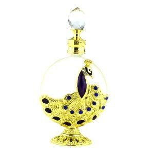 Arabic Black Hollow Glass Cap Metal Oil Perfume Bottles