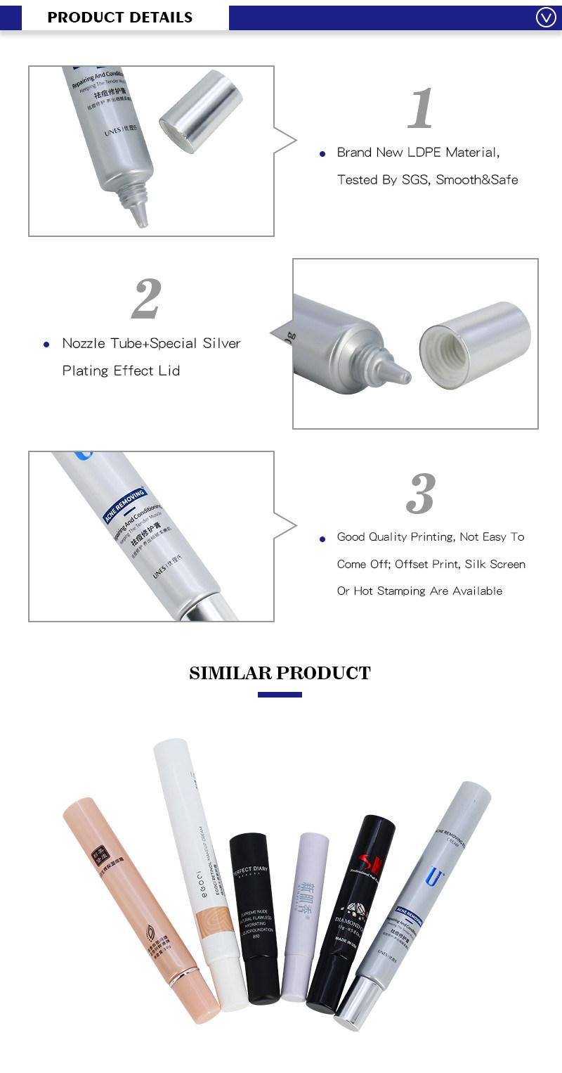 Custom Made Wholesale LDPE 20ml Empty Squeeze Grey Cream Tube