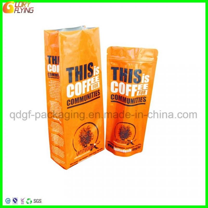 250g Coffee Bag with Bottom Gusset Standing Plastic Packaging From China.