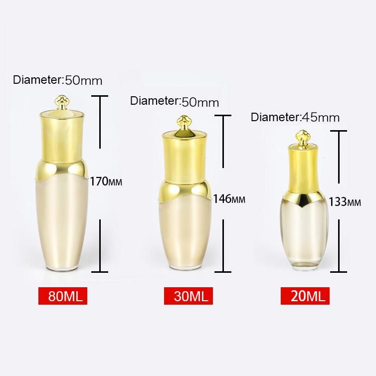 in Stock Hot-Sale 80ml Gold Luxury Empty Acrylic Cream Bottle