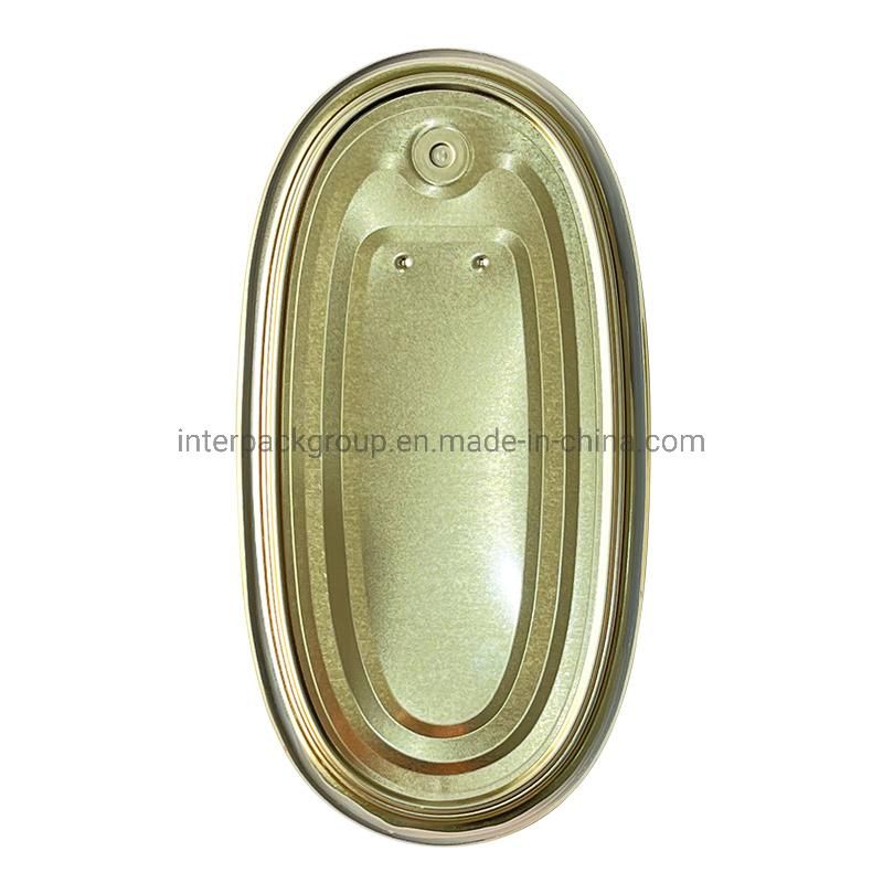 501# Normal Top Golden Oval Lid for 2 Piece Sardine Food Can