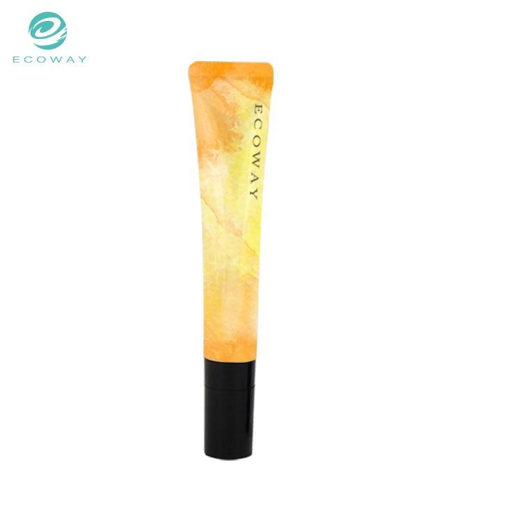 15g Yellow Tube Leaf Pattern Electroplated Ceramic Head Cosmetic Eye Cream Tube