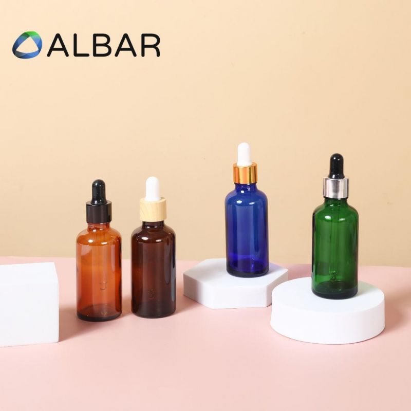 Clear Frosted Amber Colorful Glass Bottles with Bamboo Caps Glass Dropper