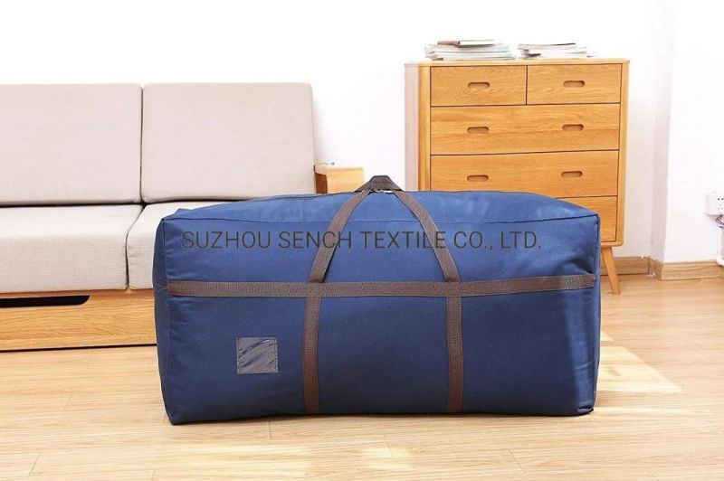 Large Blue Duffel Storage Bag, Premium Quality Heavy Duty 600d Polyester Oxford Cloth with Handles and Reinforced Seams