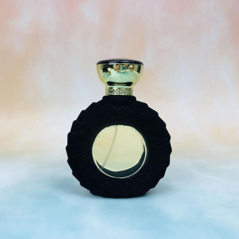 Wholesale China Factory Black Flocking Empty Glass Perfume Bottle for Women Lady