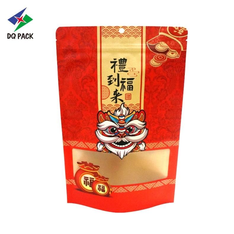 Matte Printing Food Pakcging Kraft Paper Stand up Pouch with Zipper and Transparent Window