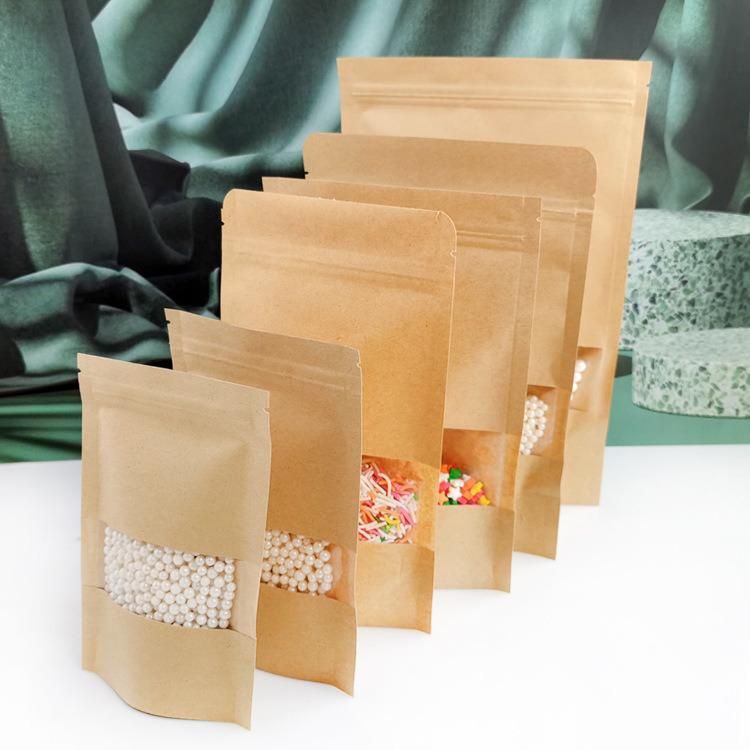 Stand up Paper Bag with Clear Window and Zipper