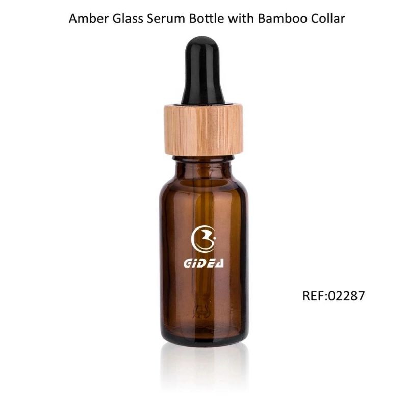 15ml 30ml 50ml Bamboo Amber Cosmetic Dropper Bottle