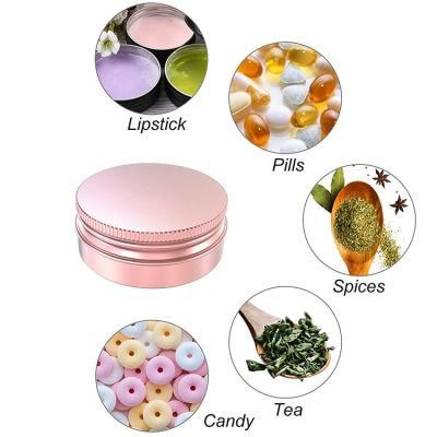 2 Oz 60ml Lip Balm Cosmetic Cream Container Cans Aluminum Metal Candle Tins for Candle Cream Gifts Crafts Candies