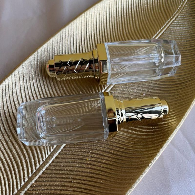 30ml Octagonal Glass Bottle with Aluminum Shoulder and Dropper for Serum