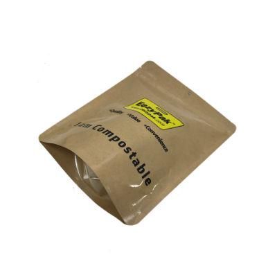 Biodegradable Compostable Kraft Coffee Bean Packaging Zip Lock Stand up Pouch Bag