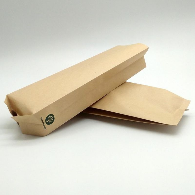 Tin Tie Kraft Paper Bag with Rectangular Window Popcorn Paper Bags