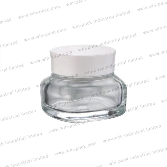 Winpack Cosmetics Set Clear Glass Cream Jar 50g Capacity for Skin Protection