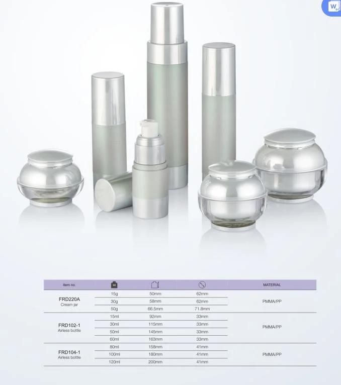 Round Cosmetic Jar for Skin Care High-End Cosmetic Bottles Airless Bottles for Day&Night Craam