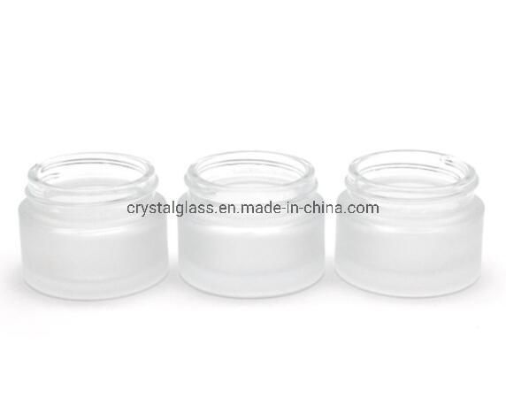 1oz 30ml Frosted Glass Cosmetic Cream Jar with Golden Lid