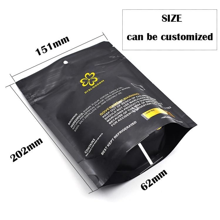 Stand up Zipper Lock Food Black Child Proof Mylar Bag