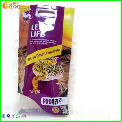 Pet Food Packaging Plastic Bag with Heated Two Parts Handles on The Top