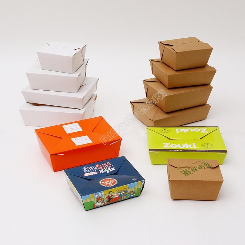 Disposable Takeaway Food Kraft Paper Container Fast Food Package Box