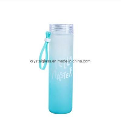 16oz Glass Milk Tea Water Juice Drinking Bottle with Plastic Cap