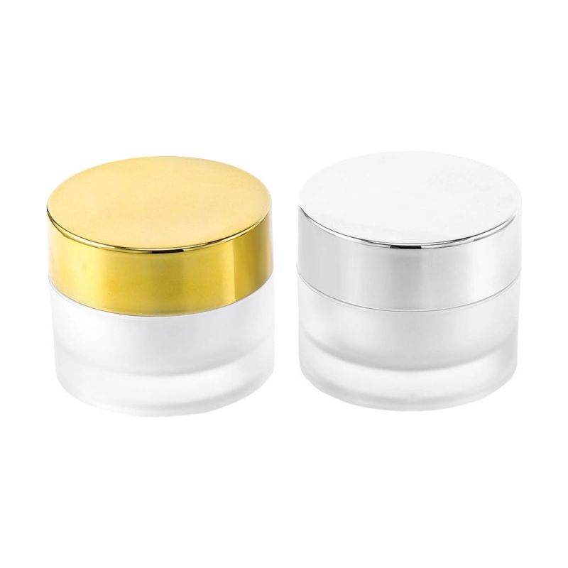 Factory Clear Empty Skincare Packaging Wholesale 50g Transparent Acrylic Cream Jar with Metalized Cap