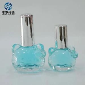 Unique Shaped Hello Kitty 10ml 15ml Nail Polish Bottle with Silver Lid