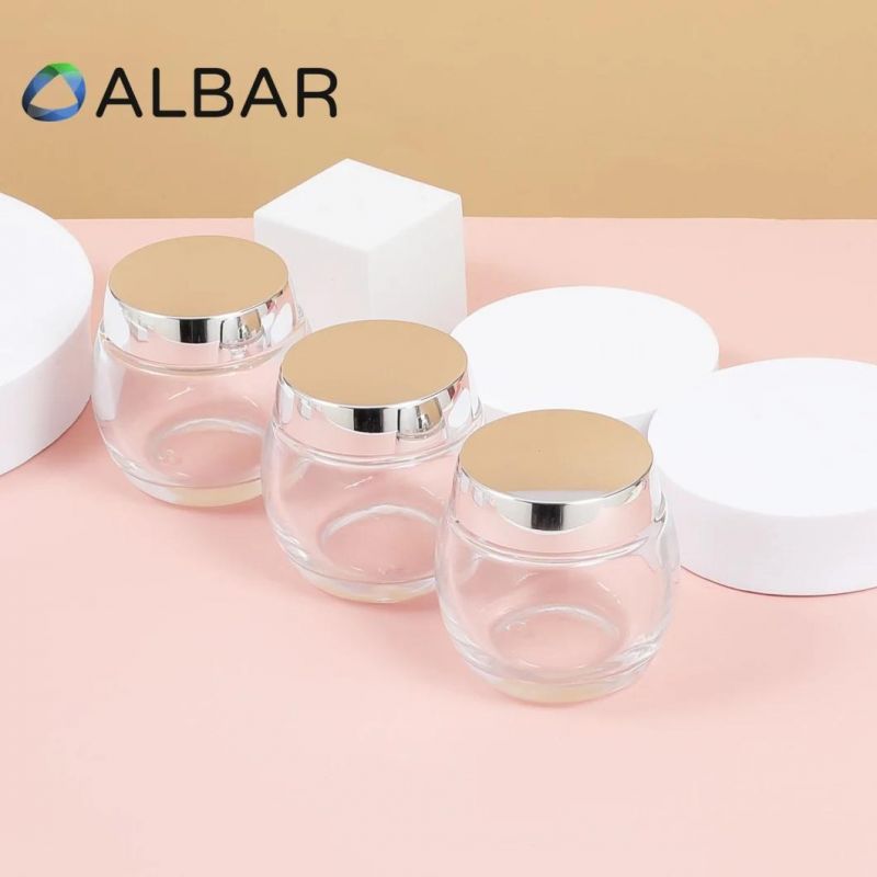 Thick Bottom Glass Jar for Eye Cream Face Cream Body Lotion with Wide Open Cap