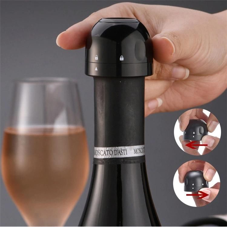 Custom Logo Vacuum Red Wine Bottle Cap Stopper Silicone Sealed Champagne Bottle Stopper Cork Vacuum Retain Freshness Wine Plug Bar Tools